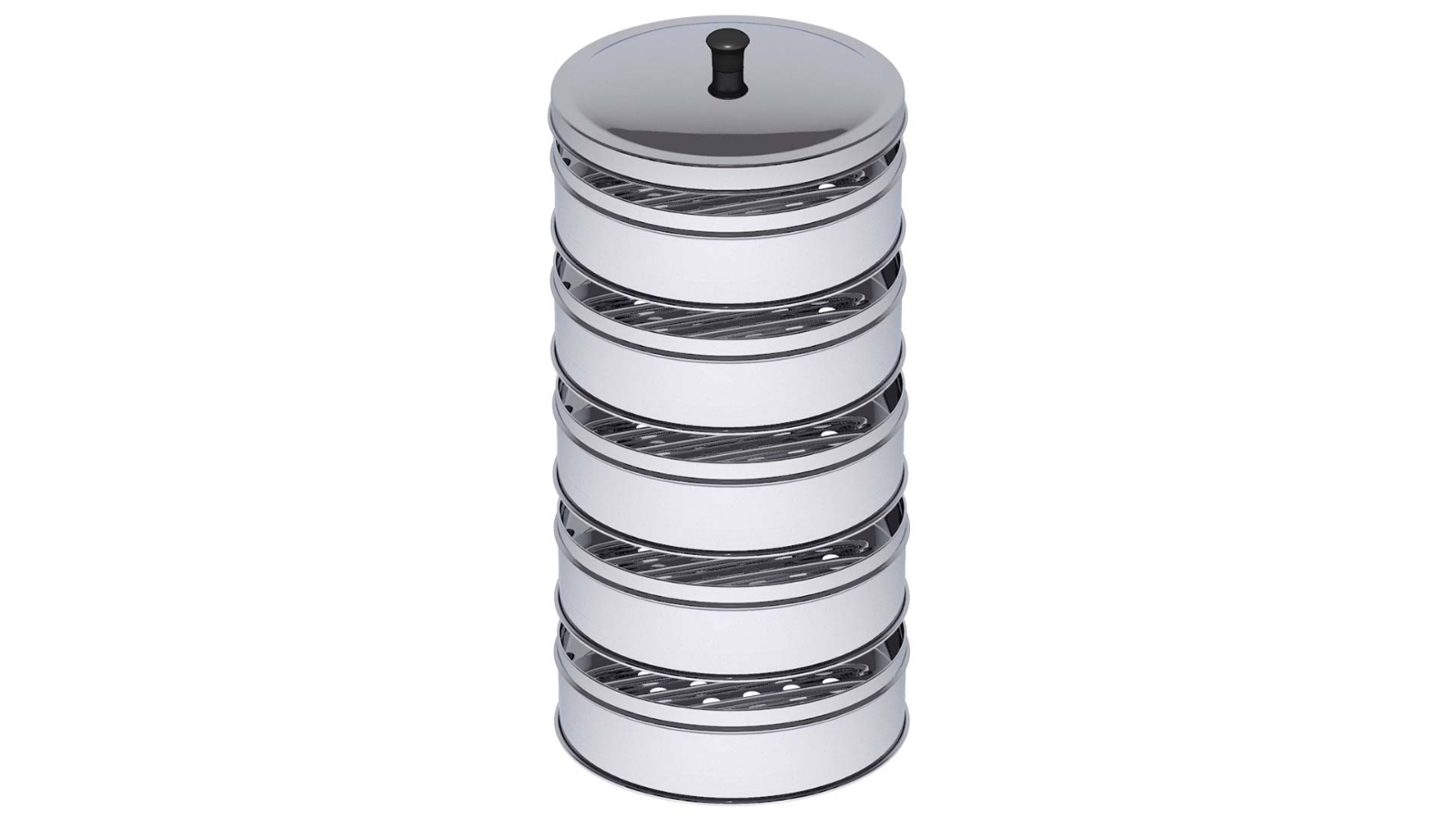 SOGA 5 Tier Stainless Steel Steamers with Lid - 28cm