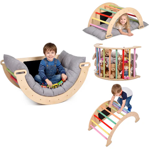 Advwin 5-in-1 Kids Climbing Arch Learning Playset