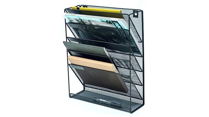 Serrano Wall Mount 6 Pocket Hanging File Sorter Organizer Folder Holder