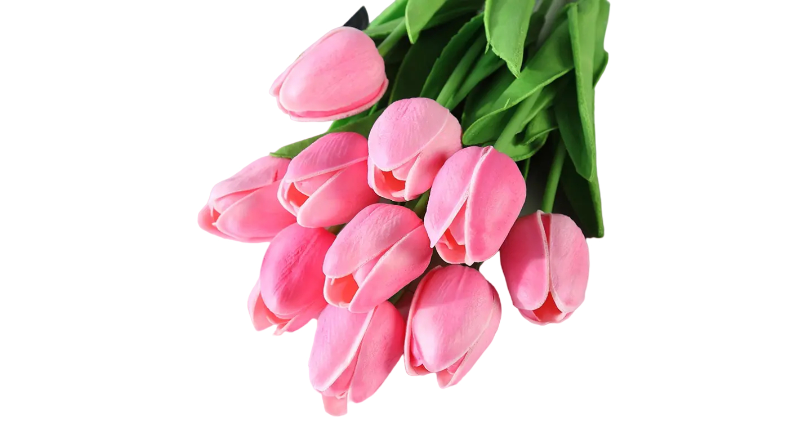 TM 5 Piece Realistic Faux Tulip Flowers - Dark Pink
