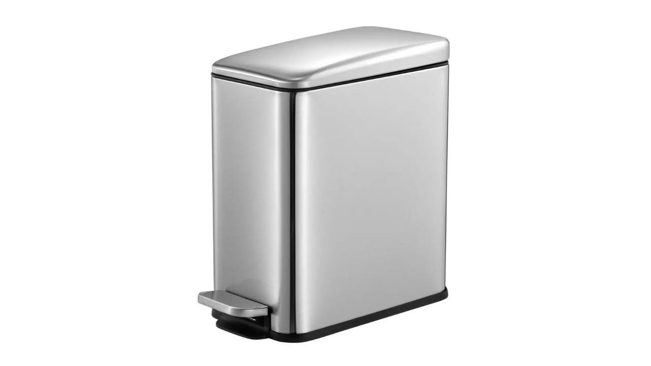 Maxkon Stainless Steel Indoor Rectangular Rubbish Pedal Bin - 5L