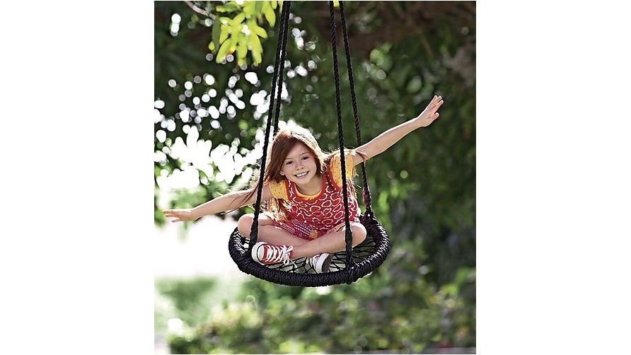 Serrano Kids Rope Swing Round Outdoor Birds Crows Nest Spider Web Swing Seat 65cm Harvey Norman