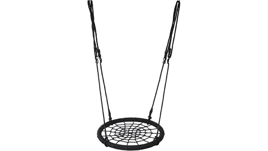 Serrano Kids Rope Swing Round Outdoor Birds Crows Nest Spider Web Swing Seat - 65cm