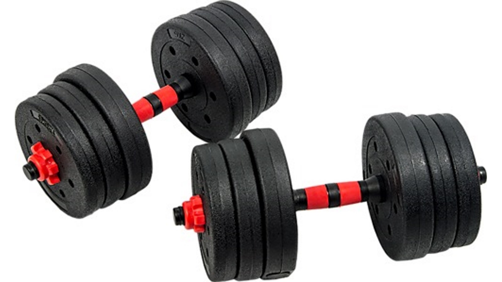 Serrano Adjustable Rubber Dumbbell Set Barbell Home Gym Exercise Weights - 20kg