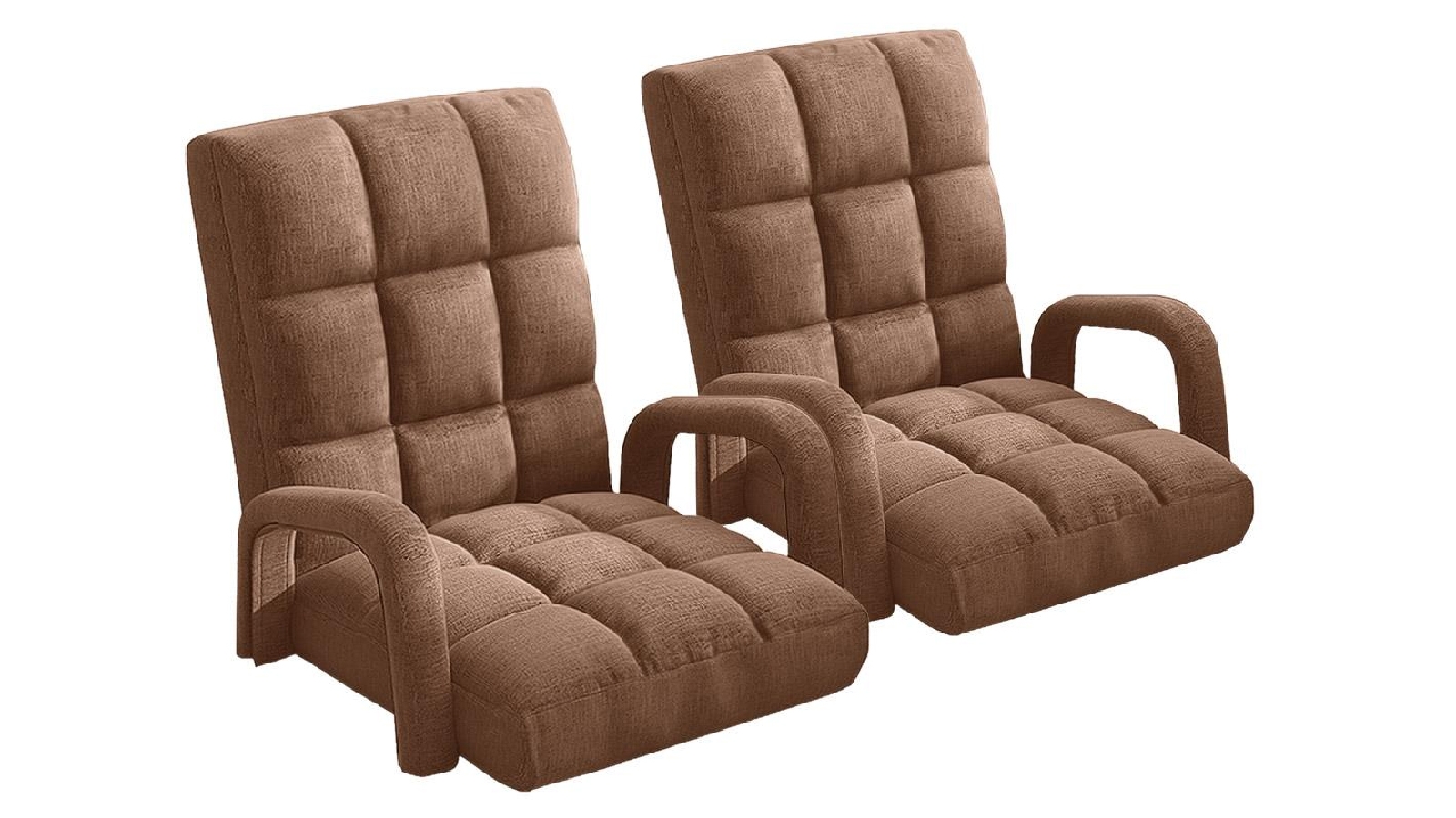 Soga 2X Floor Recliner Lazy Chair with Armrest - Coffee