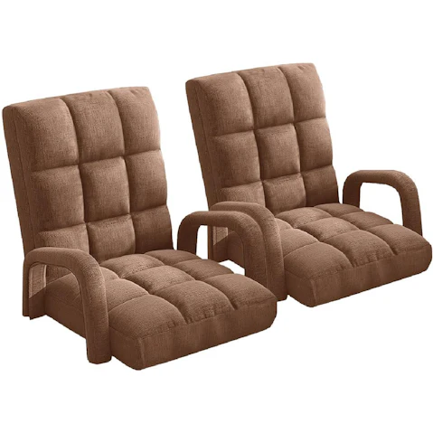 Soga 2X Floor Recliner Lazy Chair with Armrest - Coffee