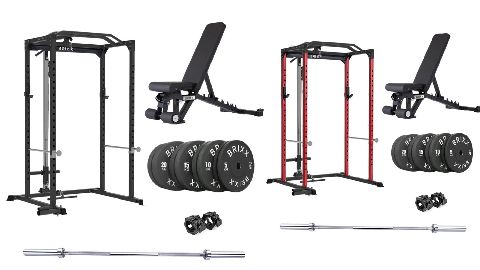 BRIXX Zeus 4000 Power Rack, Bench, 100kg Plates And Barbell Package