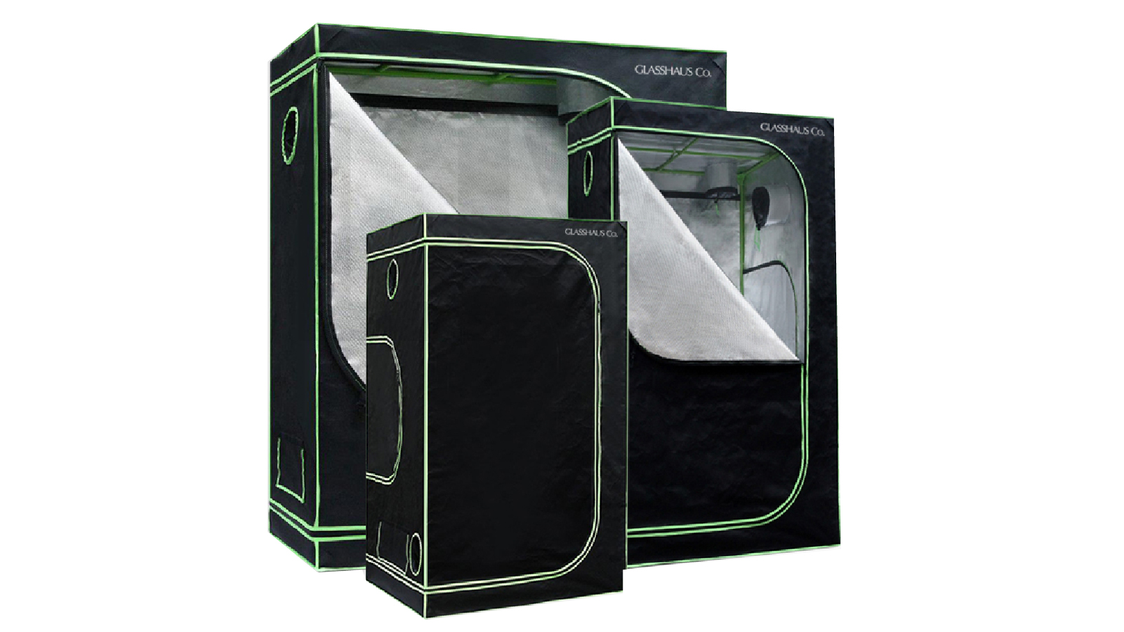 Glasshaus Hydroponic Indoor Grow System Plant Real 1680D Oxford Grow Tent Kits - 11 Sizes