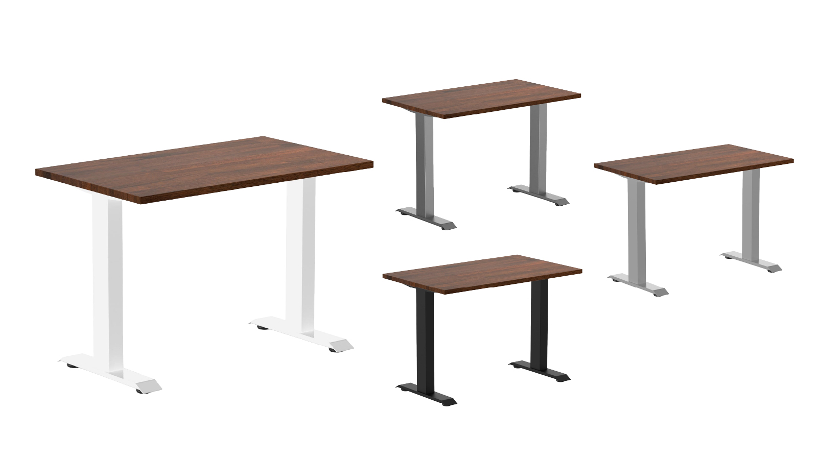 Desky 100 x 60mm Red Walnut Zero Mini Rubberwood Office Desk