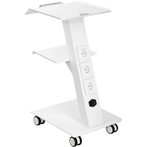 Pretty & Practical 3-Layer Metal Mobile Lab Trolley with Swivel Wheels for Lab, Clinic, Beauty and Salon