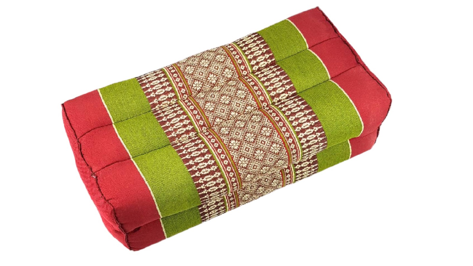 Mango Trees Handmade Yoga Block Meditation Cushion for Yoga and Posture Support - Red and Green