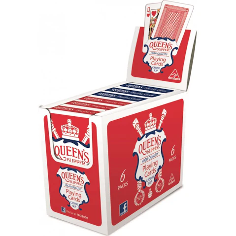 Queens Slipper 6 Decks 52s Playing Card - Blue/Red