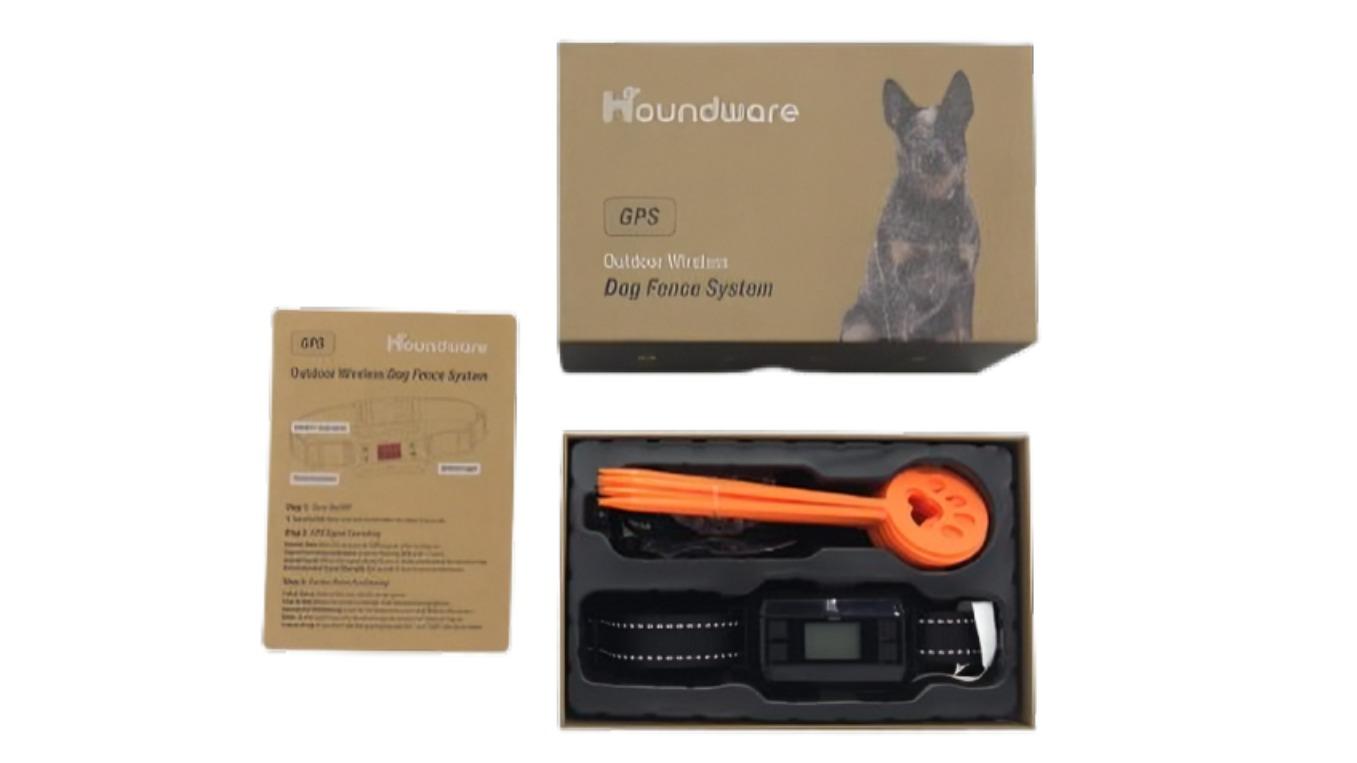 Houndware Invisible, Wide Range, IPX7 Outdoor Wireless GPS Dog Fence for 2 dog