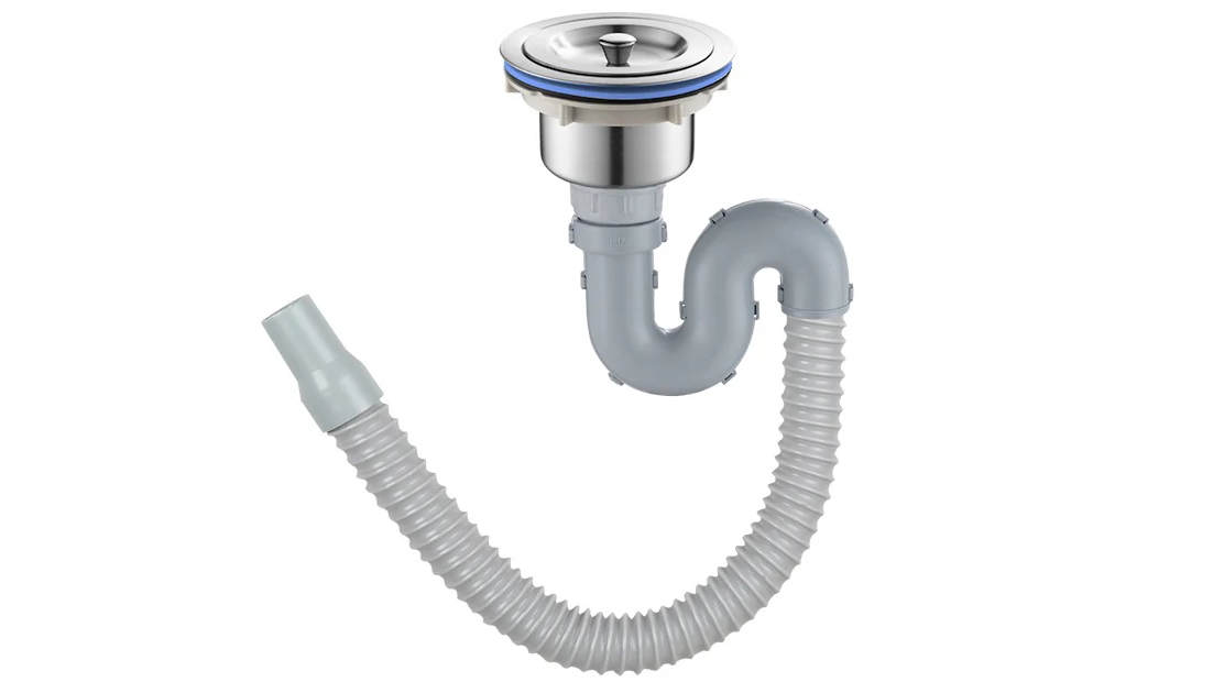 AUPK 11cm Stainless Steel 304 Kitchen Sink Drain Kit with Waste Strainer