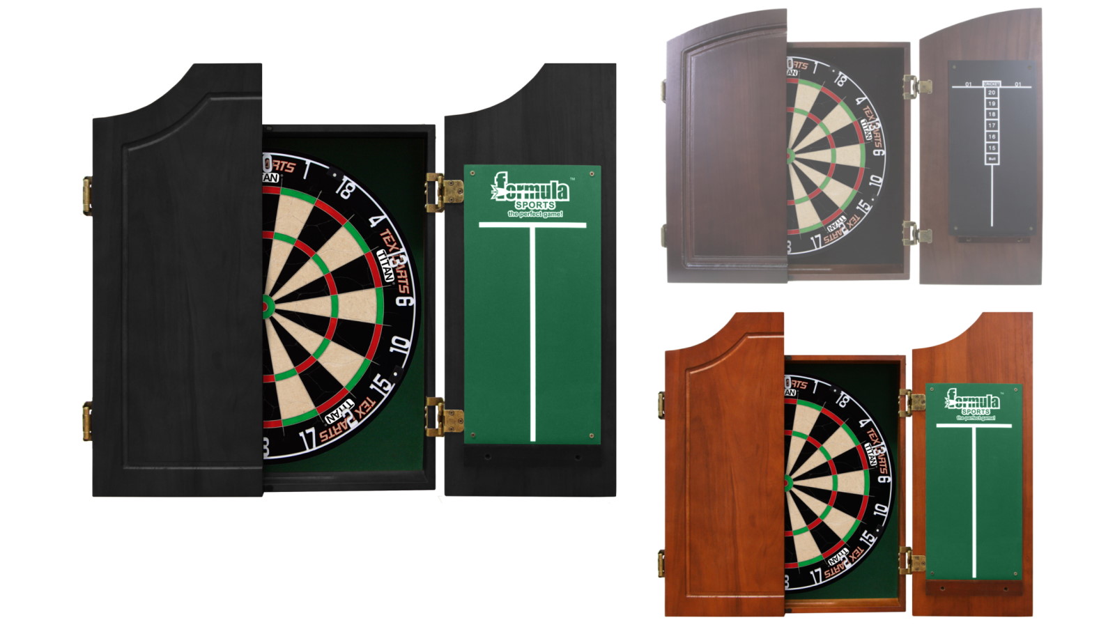 Tex Darts Titan Dart Board with Solid Wood Timber Cabinet + Darts