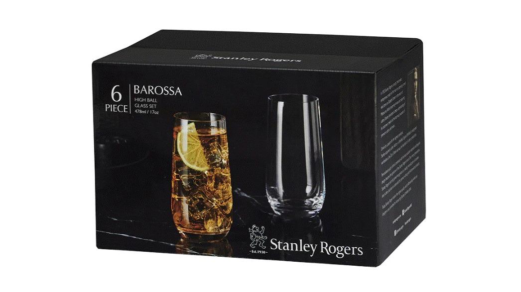 Stanley Rogers Set of 6 Barossa High Ball Glasses - 478ml