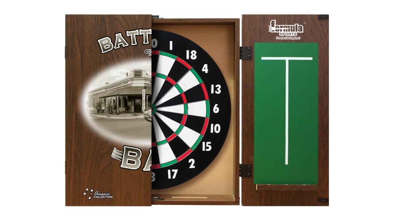 Formula Sports Battlers Bar Dartboard Cabinet Set - 15inch