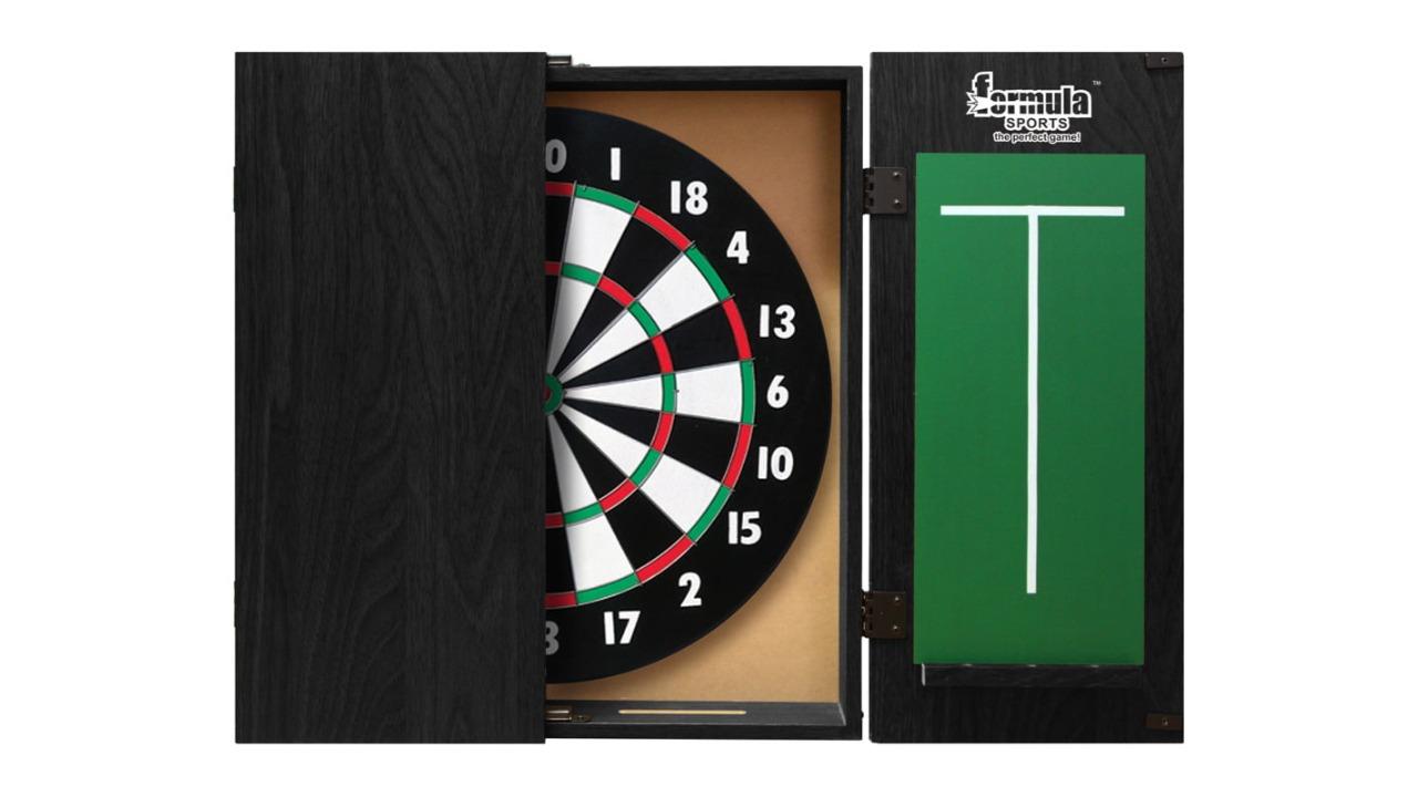 Formula Sports 15inch Dartboard Cabinet Set - Black