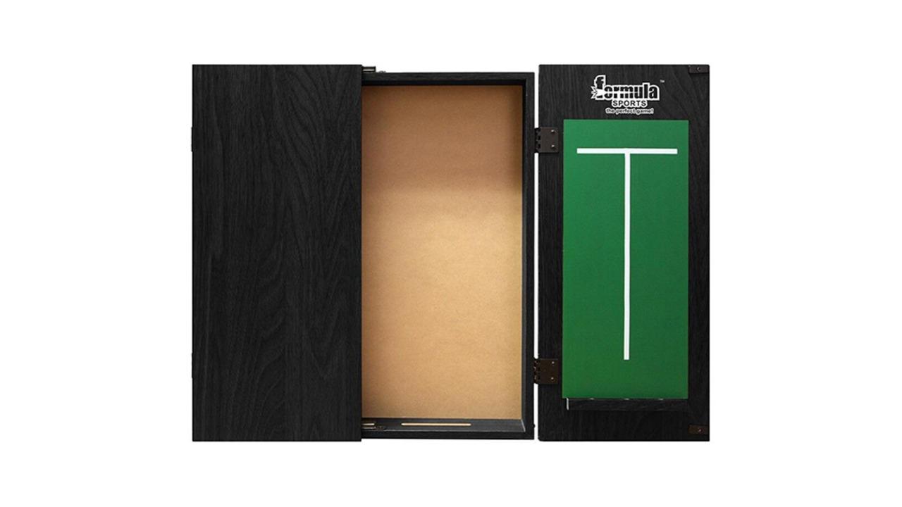 Formula Sports 58cm Plain MDF Dartboard Cabinet with Chalkboard - Black
