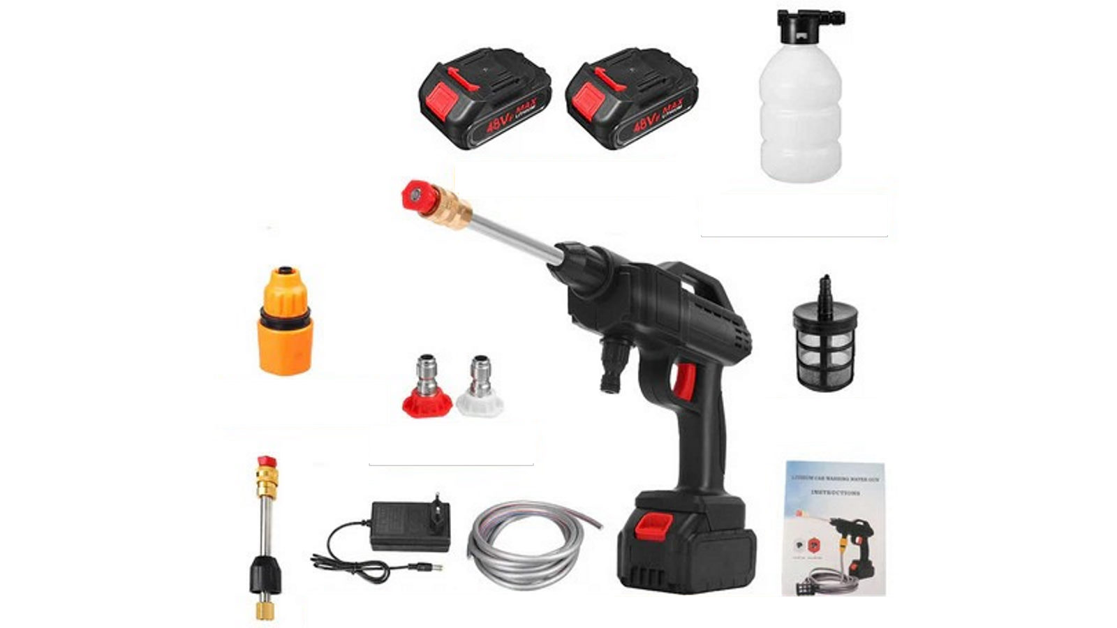 YS Electric Car Pressure Washer Cordless Spray Gun With 2 Battery