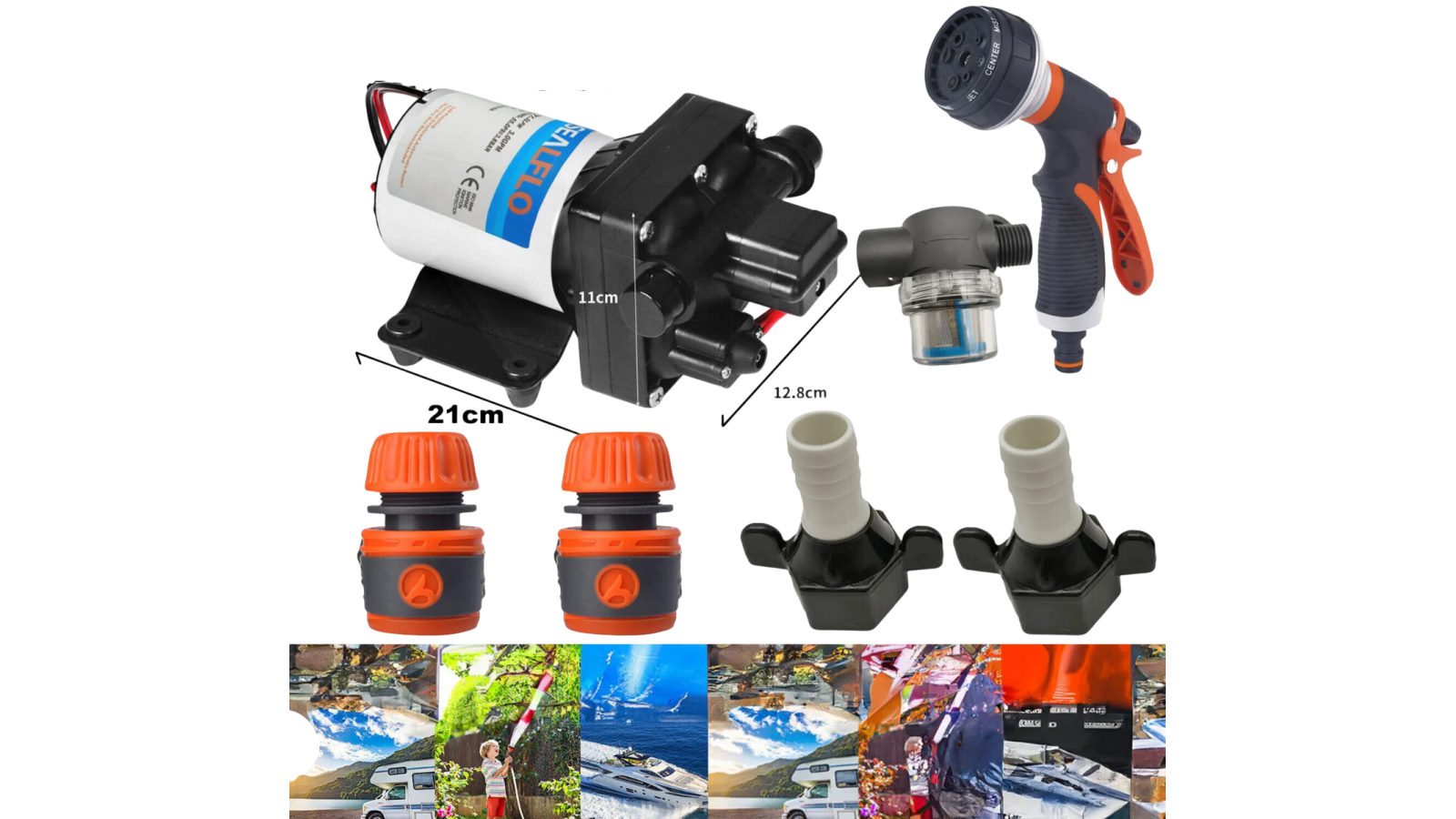YS 12V High Pressure Self-priming 70PSI 11.3L/M Water Pump 
