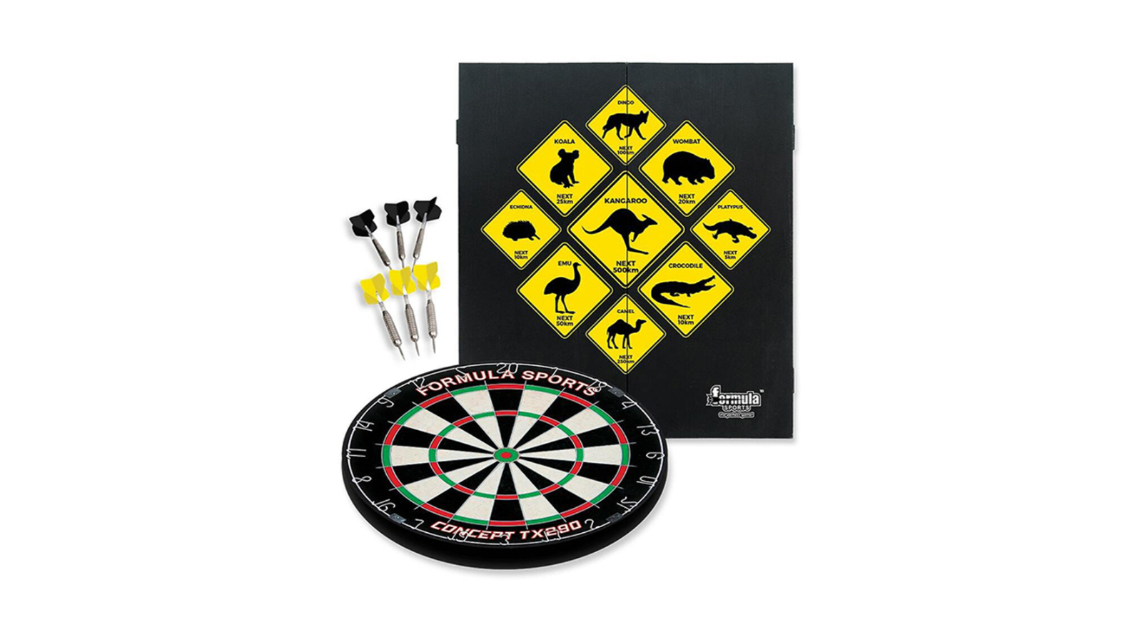 Formula Sports Outback Wall Mountable Cabinet/Dartboard Dart Set - 56cm