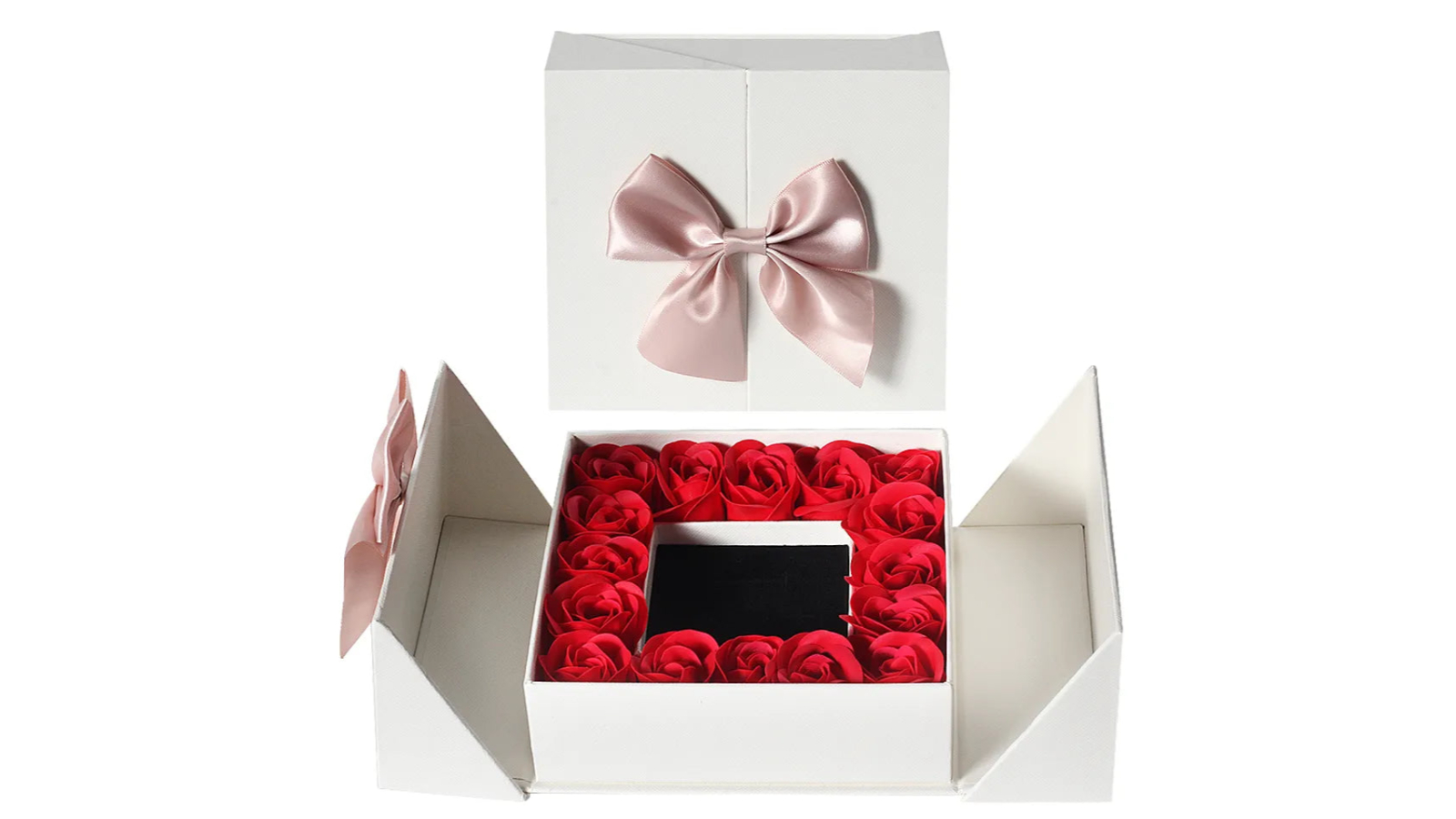 NNEOBA 16 Roses Double Door Proposal Set Romantic White Soap Rose Box