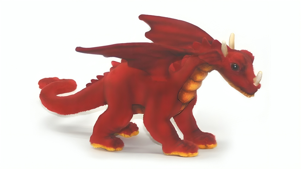 Hansa Miniature Red Dragon Plush Toy - 30cm
