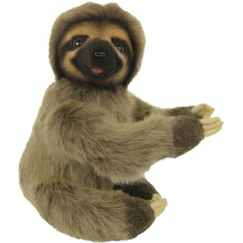 Hansa Moveable Sloth Silver Bear Plush Toy - 22cm