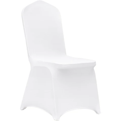 YS Pack of 50 Universal Spandex Folding Chair Cover - White