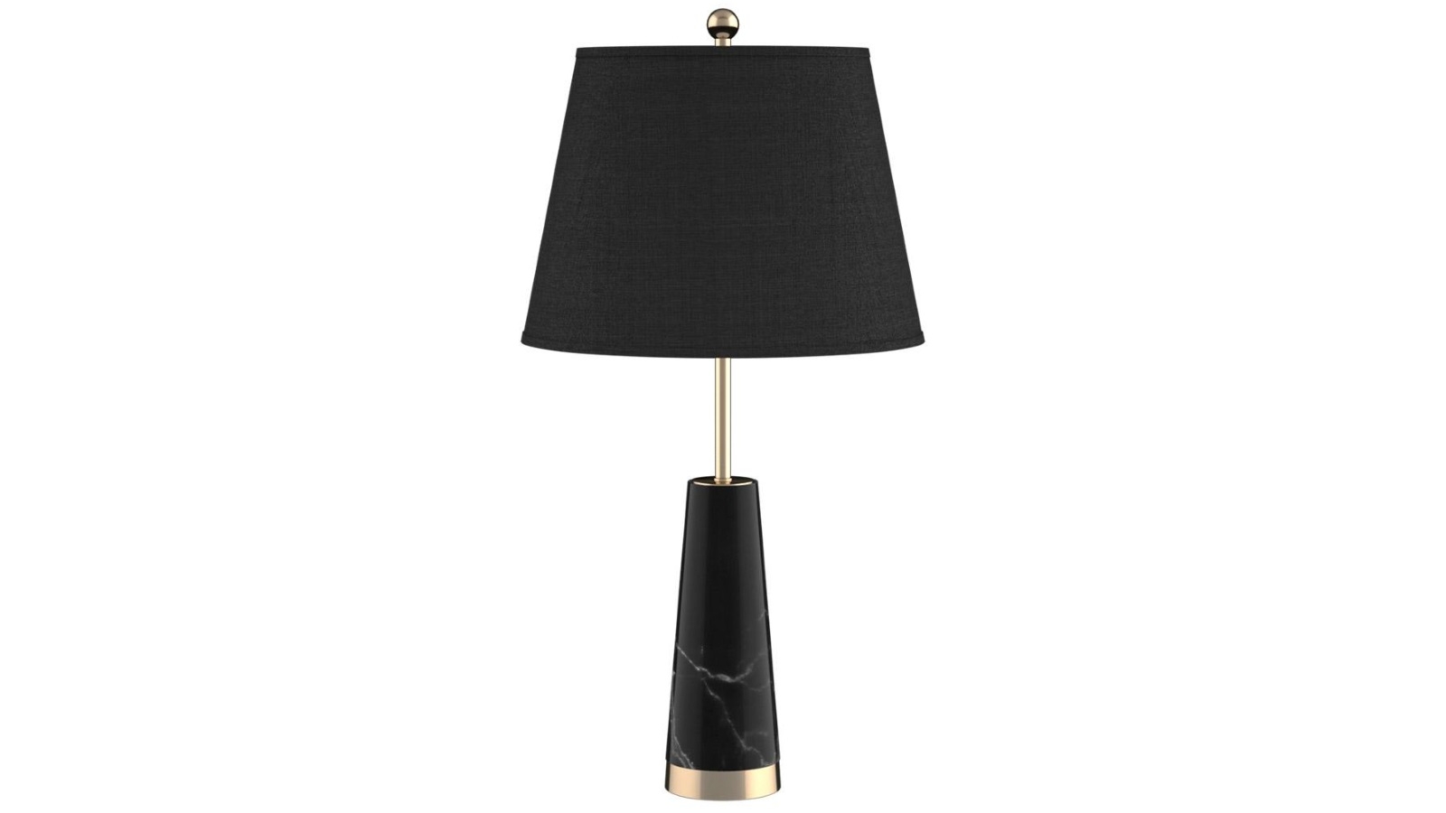 SOGA 68cm Marble Bedside Desk Table Lamp - Black