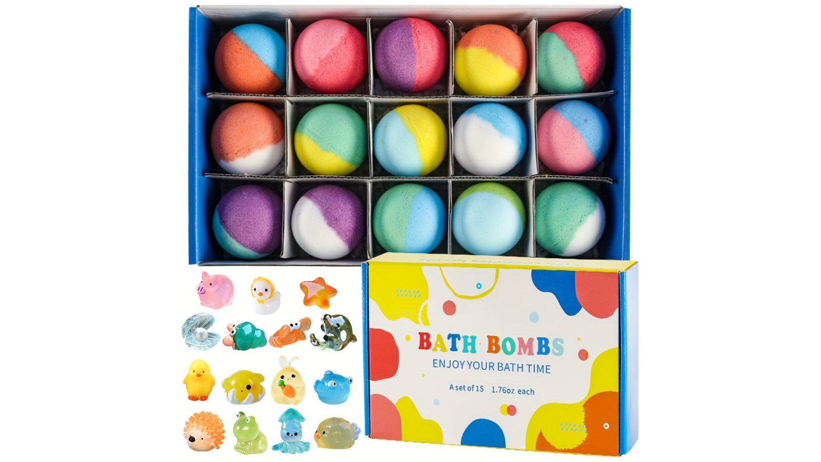 NNETM Surprise Toy Bath Bombs for Kids - Pack of 15