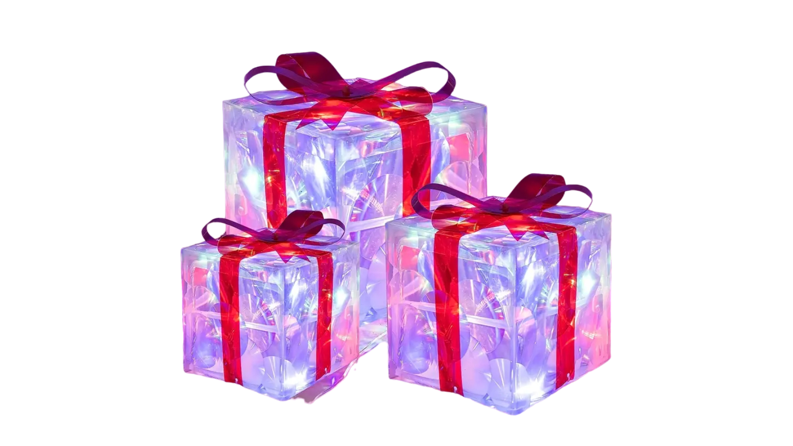 TM 3 Piece Christmas Lighted Gift Box Set