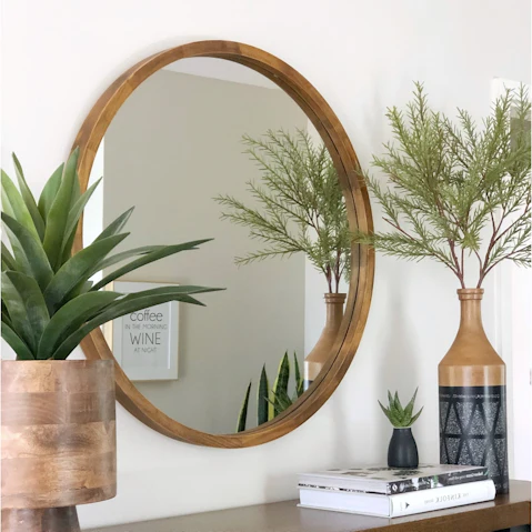 One Six Eight London TINA Dark Solid Wood Mirror - 80cm