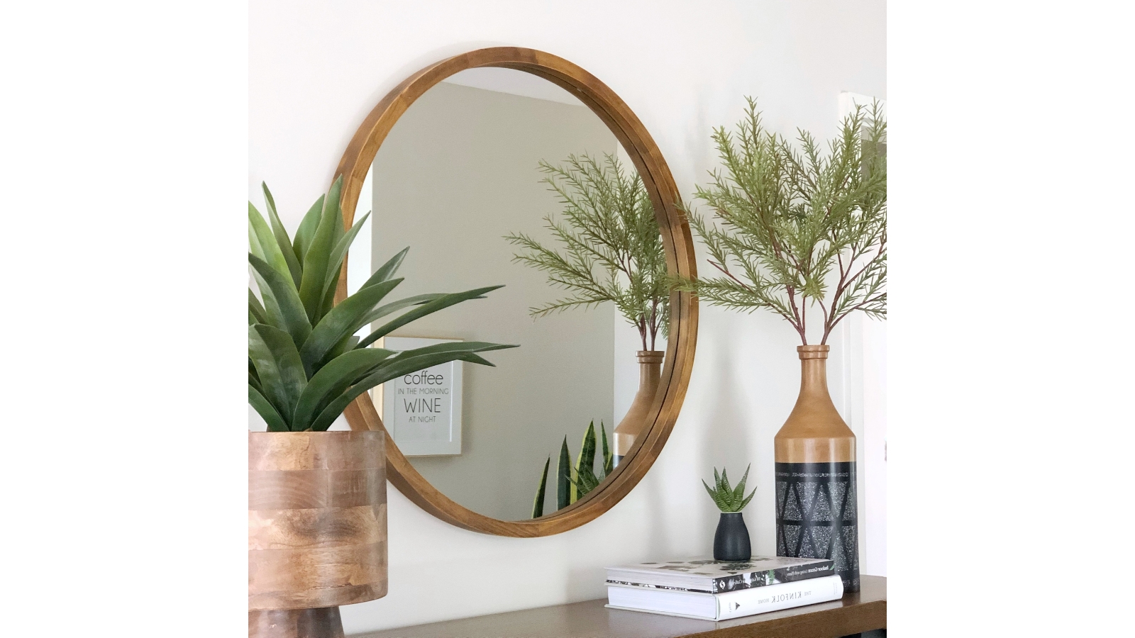 One Six Eight London TINA Dark Solid Wood Mirror - 95cm