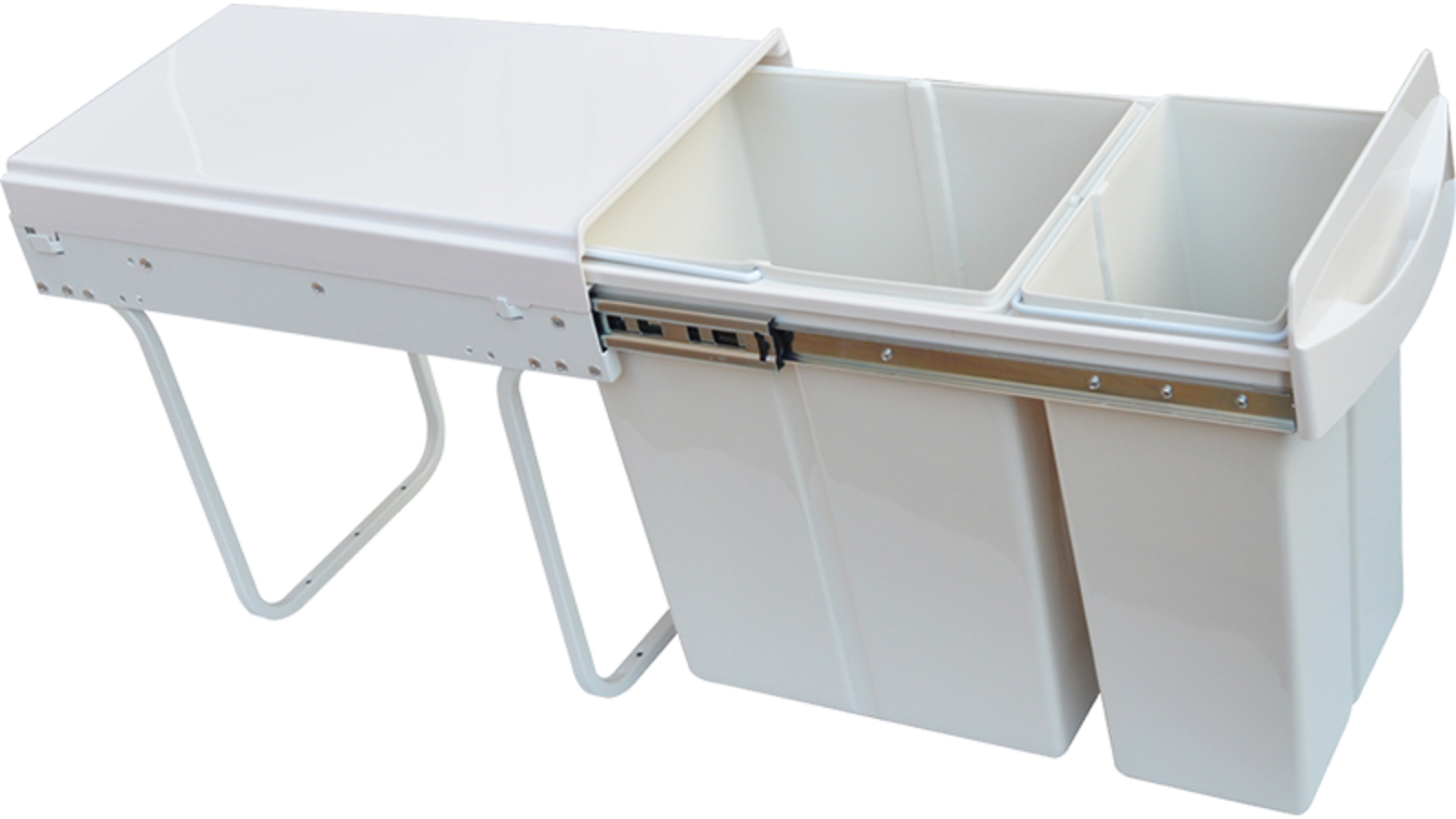 Serrano 2X20L Pull Out Double Dual Slide Kitchen Bin