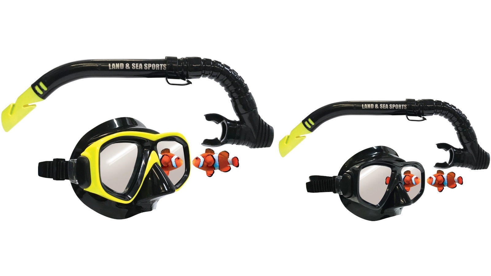 Land and Sea Sports Clearwater Black Silicone Mask and Snorkel Set