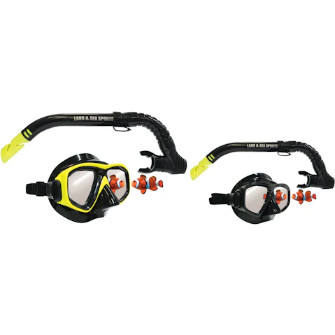 Land and Sea Sports Clearwater Black Silicone Mask and Snorkel Set