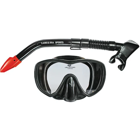 Land and Sea Sports Australia Marlin Silicone Mask and Snorkel Set for Adult/Teen - Black