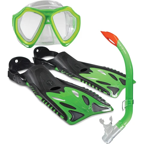 Land and Sea Sports Nipper Junior Snorkel Set - Lime