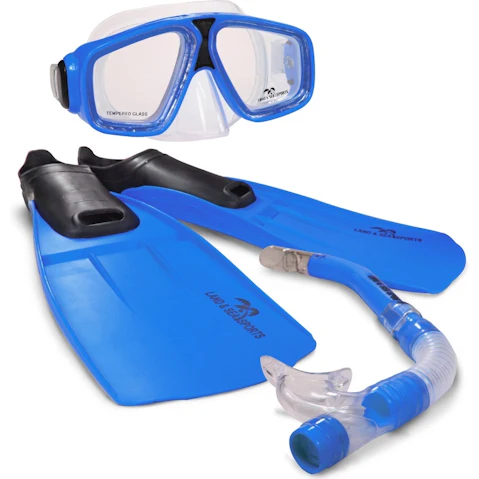 Land and Sea Sports Extra Large Adventurer Complete Snorkelling Set - Blue