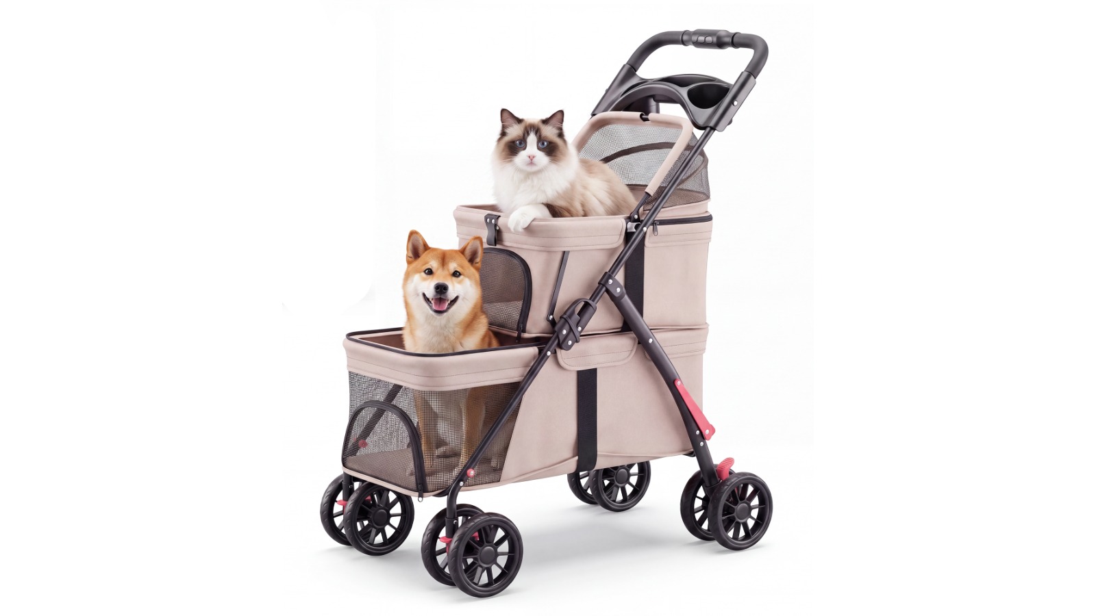 Advwin Double Layer Foldable Pet Stroller