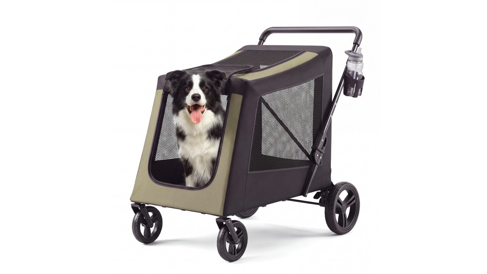 Advwin Large Dog Foldable Stroller with 4-Wheels