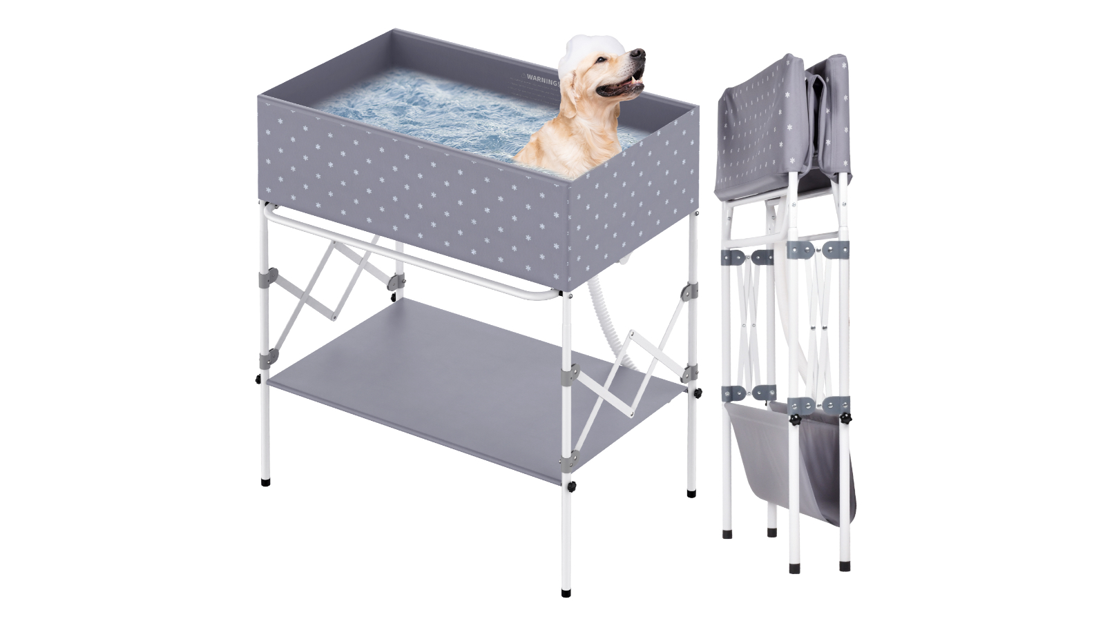 Advwin Pet Folding Bathtub Washing Station with Towel Bar