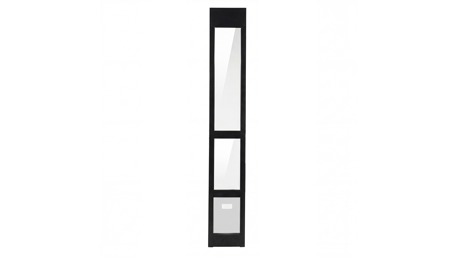 Advwin Aluminum Alloy Frame Tempered Glass Dog Lockable Sliding Door - Black