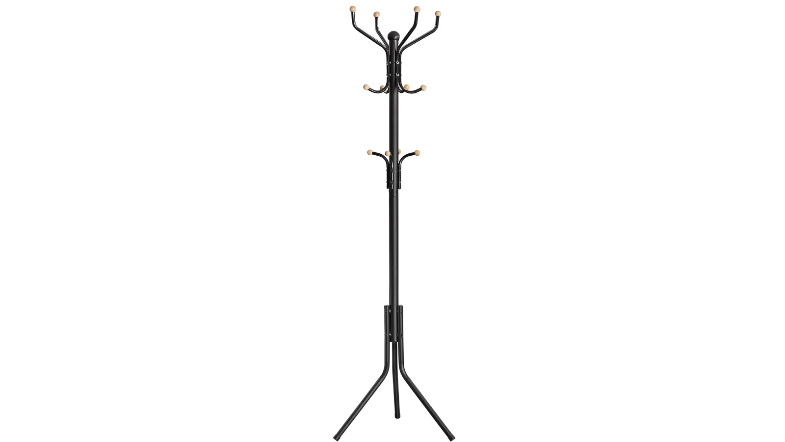 Vikus Black Metal Coat Rack Stand & Hat Hanger - 182cm