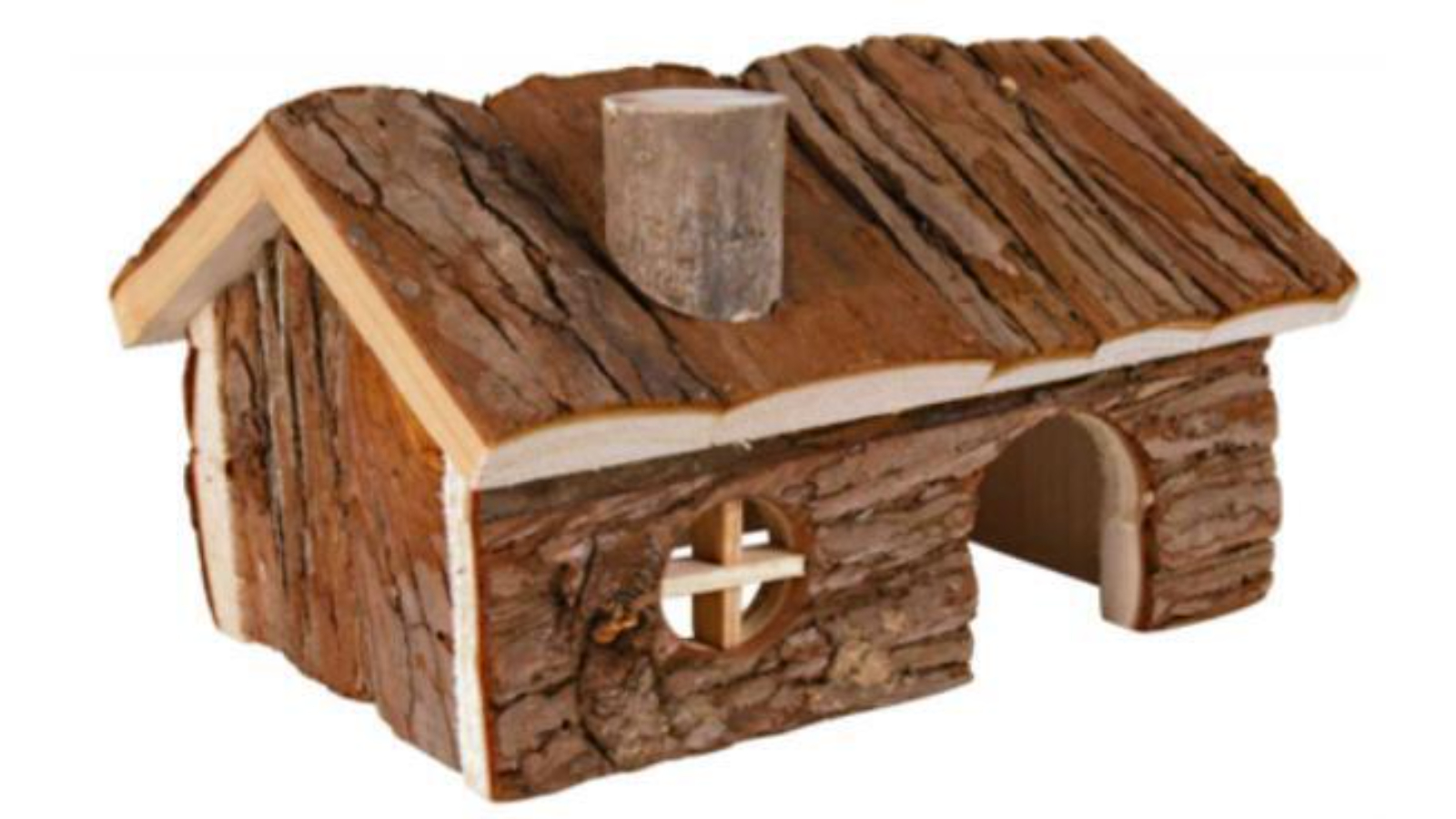 YES4PETS Natural Wooden Hamster House with Chimney