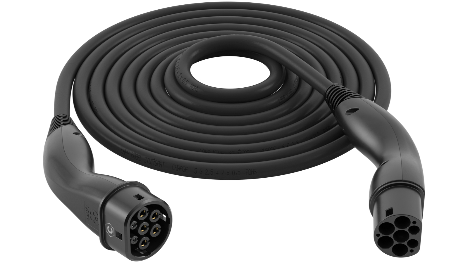 LAPP EV 5metre Helix Charge Cable Type 2 11kW-3P-20A - Black