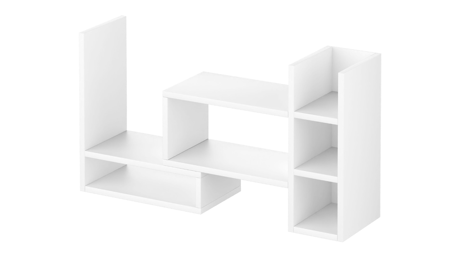 Advwin Adjustable Desktop Bookshelf Organizer with Storage Space - White