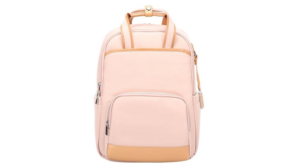 Bopai Pink Women's Leather Travel Backpack - 22L